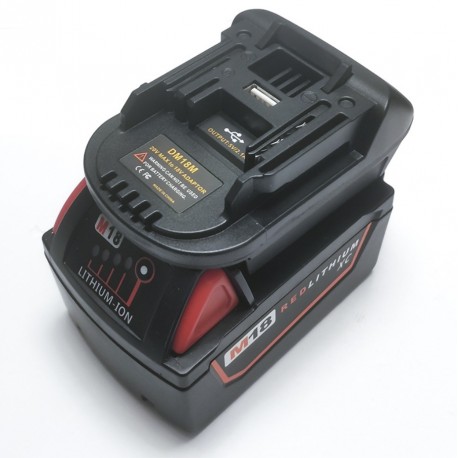 Adapteris iš Milwaukee į Makita DM18M su USB prievadu
