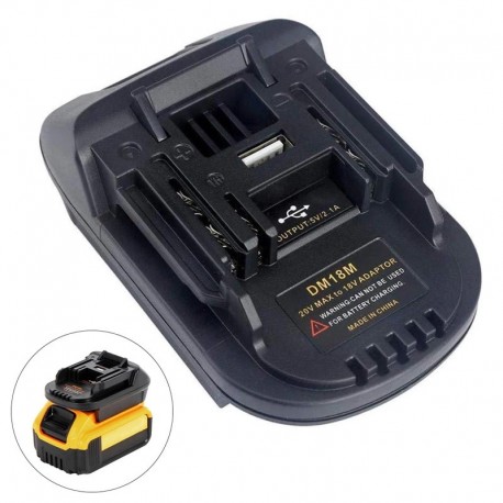 Adapteris iš Dewalt į Makita DM18M su USB prievadu