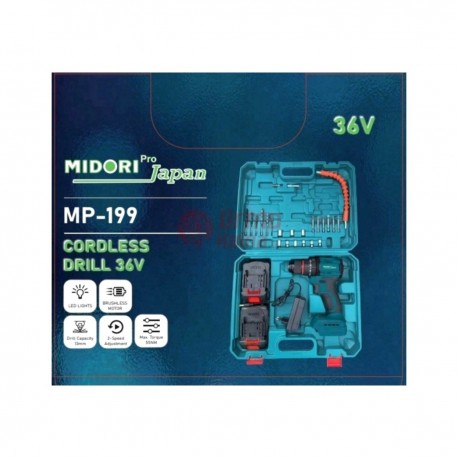 Midori suktuvas 18V 2x2Ah brushless grąžtas 40 Nm